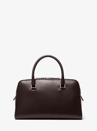 Michael Kors Kasia Medium Leather Satchel In Brown