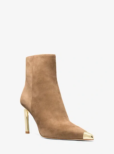 Michael Kors Kasia Suede Boot In Natural