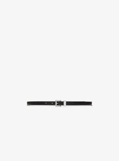 Michael Kors Kate Leather Belt In Black