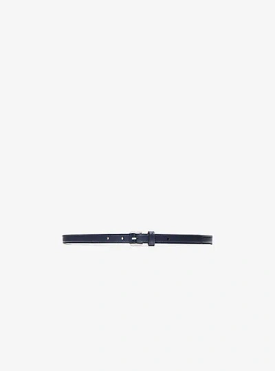 Michael Kors Kate Leather Belt In Blue