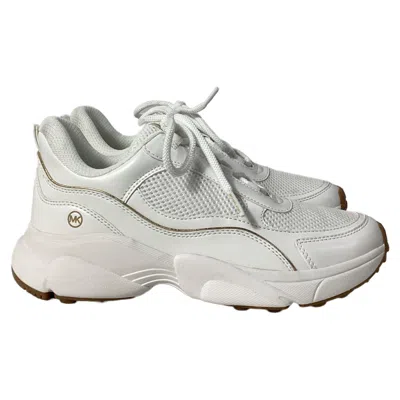Michael Kors Katrina Mesh Trainer In Optic White Leather