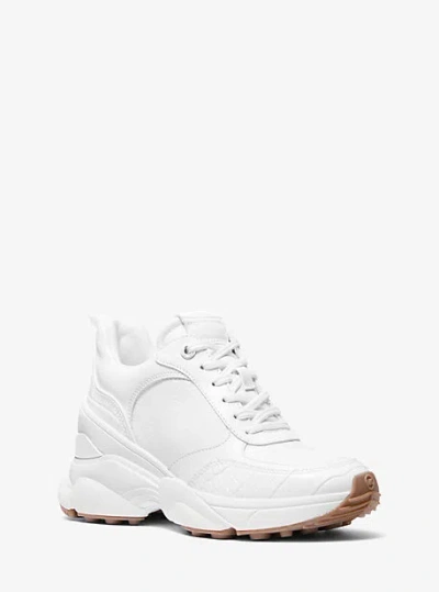 Michael Kors Katrina Mixed-media Trainer In White