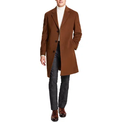 Michael Kors Kavon Mens Solid Wool Overcoat In Multi