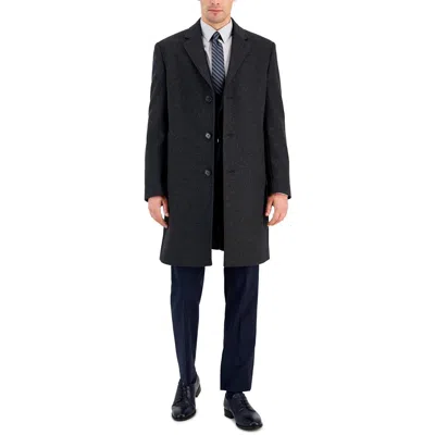 Michael Kors Kavon Mens Solid Wool Overcoat In Pink