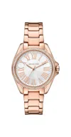 Michael Kors Kaycie Pave Rose Gold-tone Ladies Watch In Gold