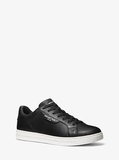 Michael Kors Keating Leather Sneaker In Black