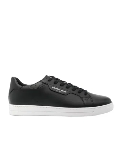 Michael Kors Keating Leather Sneakers In Black