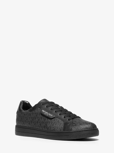 Michael Kors Keating Logo And Leather Sneaker In Black