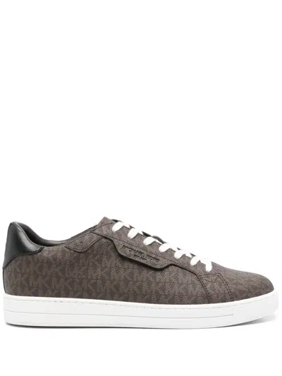 Michael Kors Keating Monogram-pattern Sneakers In Brown