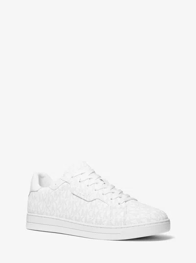 Michael Kors Keating Signature Logo Sneaker In White