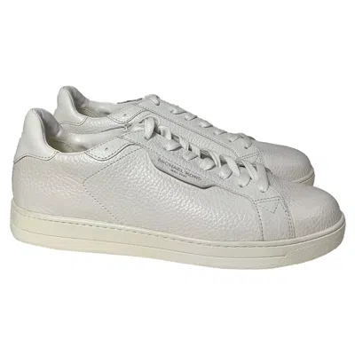 Michael Kors Keating Sneaker In Optic White Pebbled Leather
