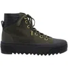 Michael Kors Keegan High Top Sneakers In Green Canvas In Green