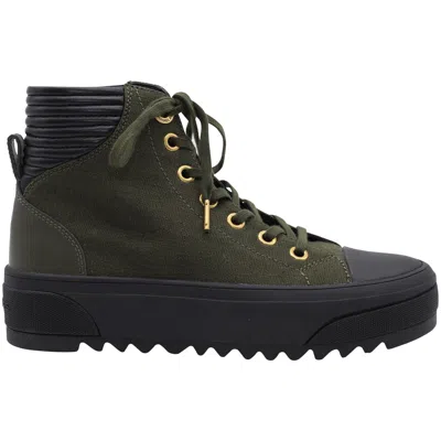 Michael Kors Keegan High Top Sneakers In Green Canvas