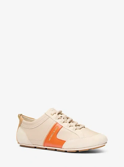 Michael Kors Keely Leather Trainer In Neutral