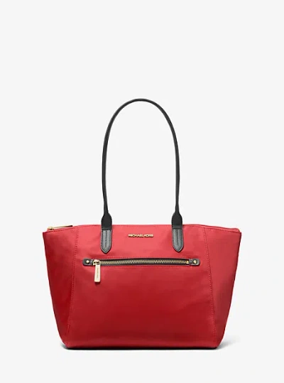 Michael Kors Kelsey Medium Nylon Tote Bag In Red