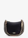 Michael Kors Kendall Leather Shoulder Bag With Frontal Monogram In Black
