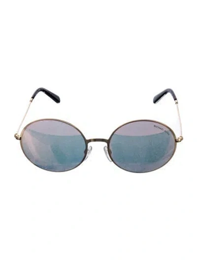 Pre-owned Michael Kors Kendall Ii Round Sunglasses In Gold
