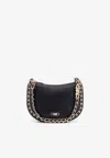 Michael Kors Kendall Leather Shoulder Bag With Frontal Monogram In Black