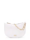 Michael Kors Kendall Leather Shoulder Bag With Frontal Monogram In White