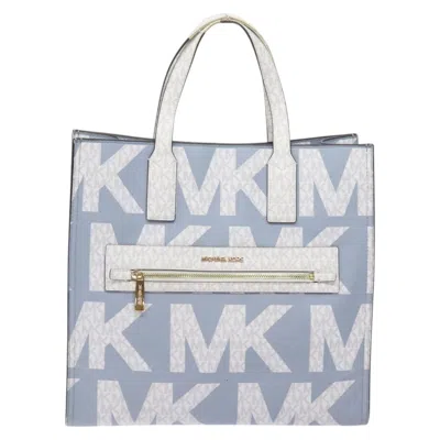 Pre-owned Michael Kors Kenly Leather Tote Bag () In Blue
