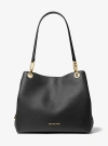 Michael Kors Kensington Large Pebbled Leather Tote Bag In Black