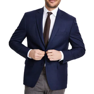 Michael Kors Kent Mens Houndstooth Polyester Two-button Blazer In Blue