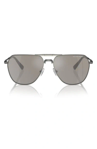 Michael Kors Keswick 59mm Pilot Sunglasses In Shiny Gunmetal