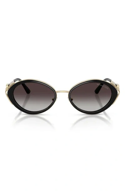 Michael Kors Key West 53mm Oval Sunglasses In Black