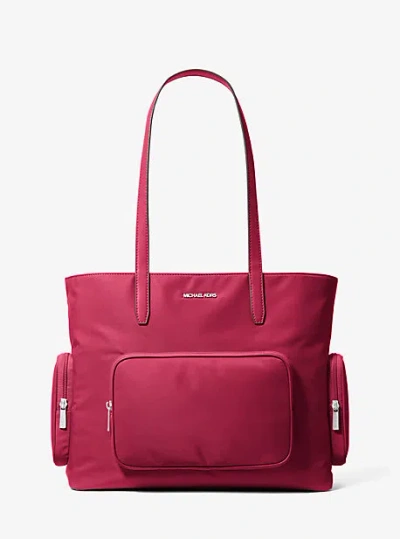 Michael Kors Khai Large Nylon Tote Bag In Red