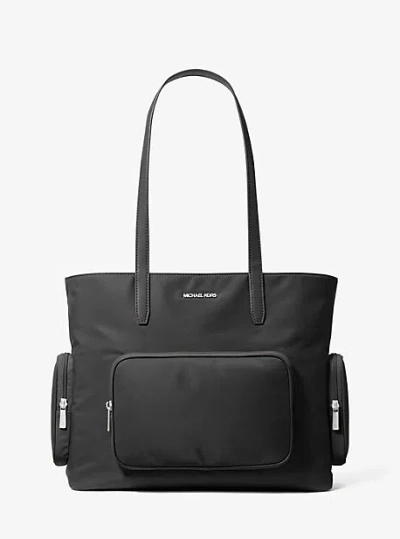 Michael Kors Khai Large Nylon Tote Bag In Black