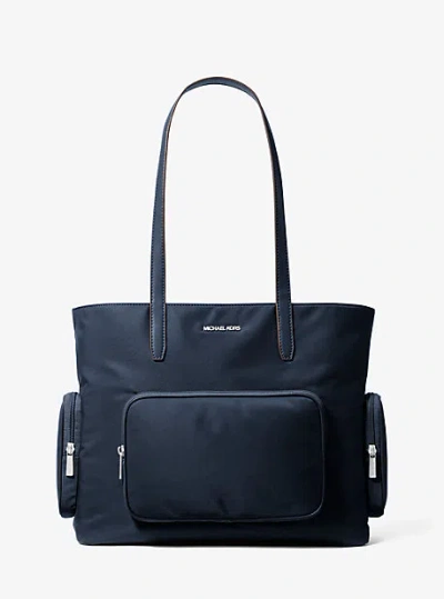 Michael Kors Khai Large Nylon Tote Bag In Blue