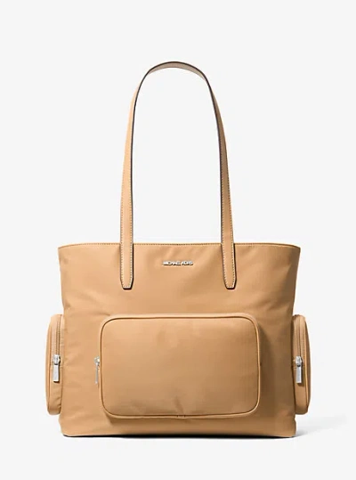 Michael Kors Khai Large Nylon Tote Bag In Brown