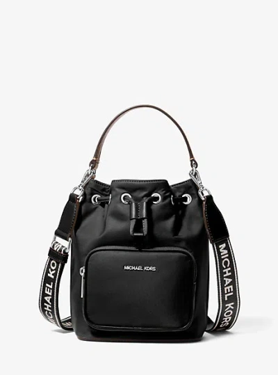 Michael Kors Khai Small Nylon Bucket Bag In Black