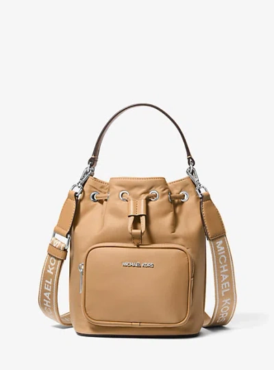 Michael Kors Khai Small Nylon Bucket Bag In Brown