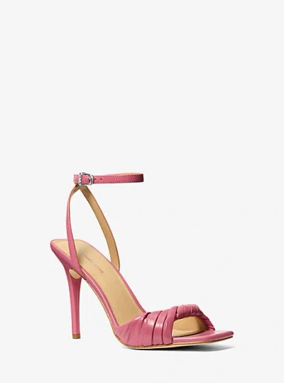Michael Kors Kiana Leather Sandal In Pink