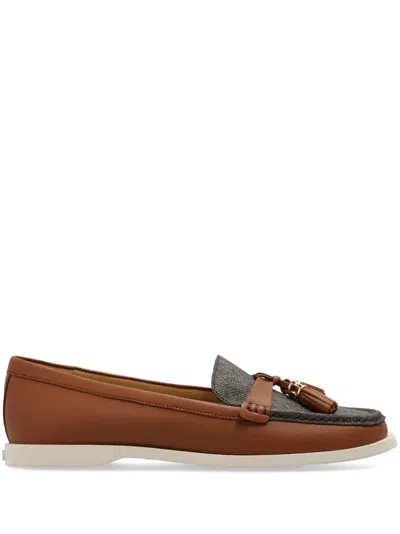 Michael Kors Kiernan Jacquard-motif Loafers In Brown