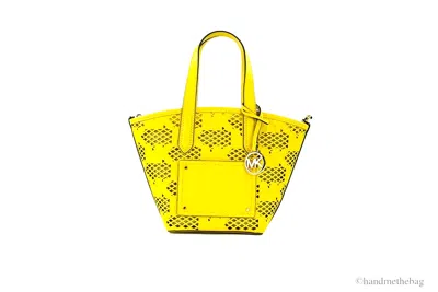Michael Kors Kimber Small Daffodil Leather 2-in-1 Zip Tote Messenger Bag Purse