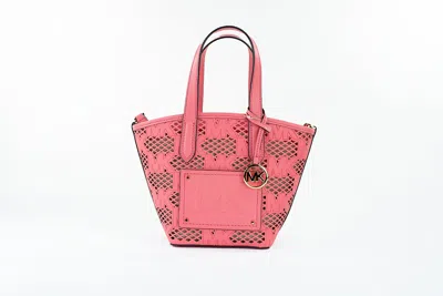 Michael Kors Kimber Small Tea Rose Leather 2-in-1 Zip Tote Messenger Bag Purse In Multi