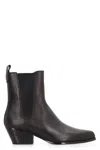 Michael Kors Kinlee Leather And Stretch Knit Ankle Boot In Black