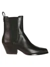 Michael Kors Kinlee Leather And Stretch Knit Ankle Boot In Nero