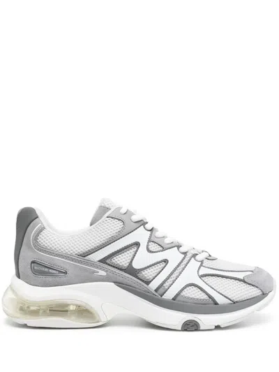 Michael Kors Kit Extreme Mesh And Faux Suede Trainer In Grey