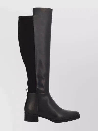 Michael Kors Knee-high Block Heel Round Toe Boots In Black