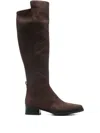 Michael Kors Knee-high Brown Ankle Boots With Pointed Toe In Brown