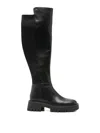 Michael Kors Black Ankle Boots With Textured Back Panel In Black