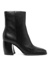 Michael Kors Leather Ankle Boots With Heel In Black