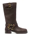 Michael Kors Crosby Suede Knee High Boots In Brown