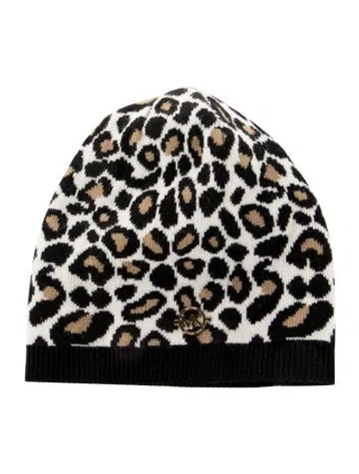 Pre-owned Michael Kors Knit Animal Print Beanie