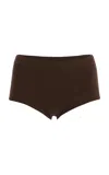 Michael Kors Knit Cashmere-blend Brief Shorts In Brown