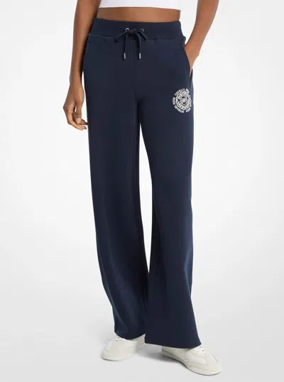 Michael Kors Knit Wide Leg Pants In Blue