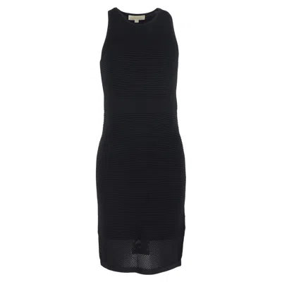Michael Kors Knitted Halter Neck Mini Dress In Black Viscose